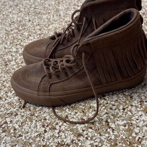 Vans Brown Fringe High-Top Sneakers